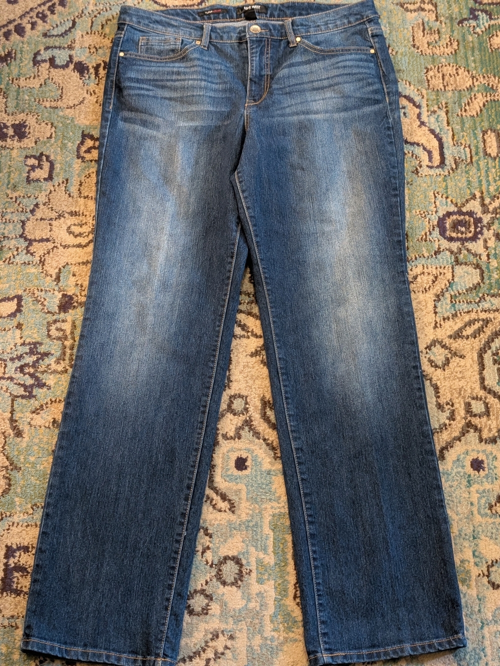Nine West Women's Straight Leg Jeans in Blue Denim